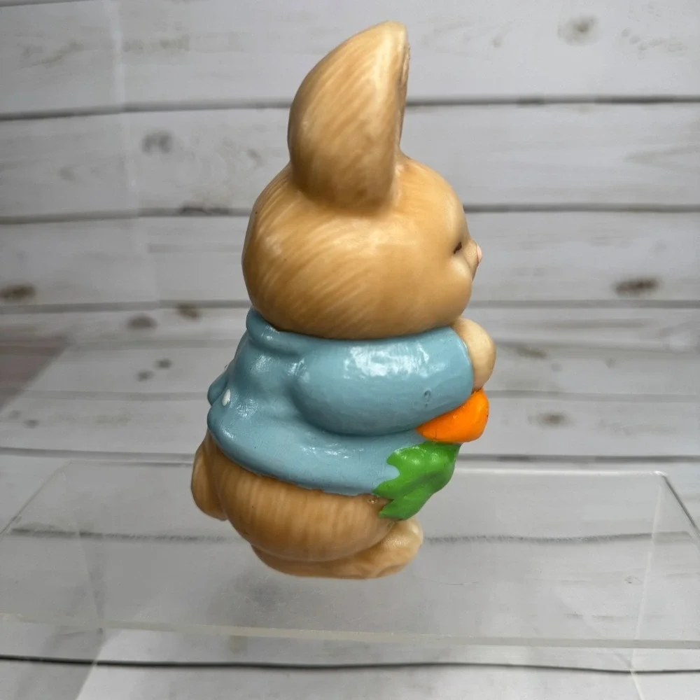 Vintage Easter Bunny Candle Holding Carrot Blue‎ Jacket 5